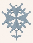Hugenottenkreuze: Aluminiumkreuz, 21x27 cm (Hb)
